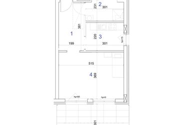 Rzut - Mieszkanie na sprzedaż 1 pokój o powierzchni 39,25 m² - numer 6.2 w Mierzeja Wiślana etap IV