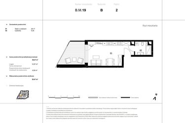 Rzut - Mieszkanie na sprzedaż 1 pokój o powierzchni 89,88 m² - numer B.M.19 w VIDOK