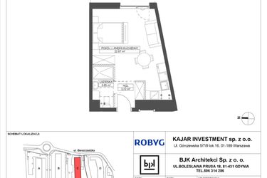 Rzut - Mieszkanie na sprzedaż 1 pokój o powierzchni 29,43 m² - numer C.0M09 w Foresteria