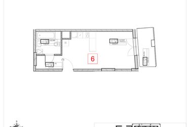 Rzut - Mieszkanie na sprzedaż 1 pokój o powierzchni 28,85 m² - numer C1.6 w Rezydencja Ogród Saski etap I i II