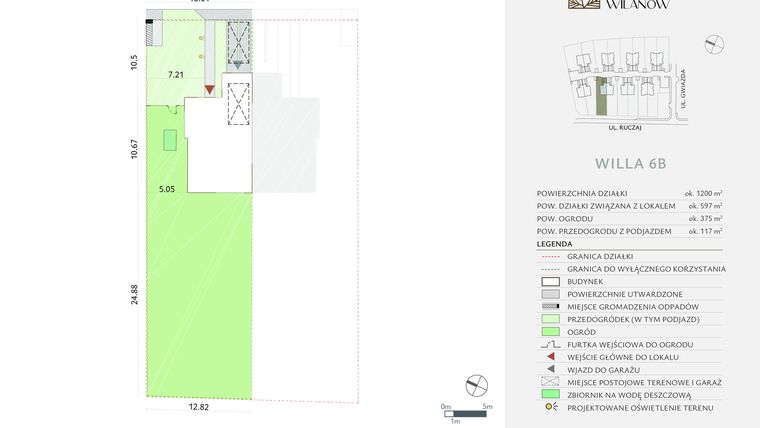 Rzut - Dom na sprzedaż 5 pokoi o powierzchni 156,64 m² - numer 6B w Solum Wilanów