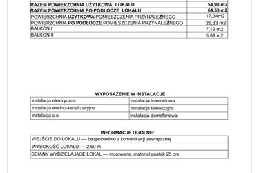 Rzut - Mieszkanie na sprzedaż 3 pokoje o powierzchni 54,98 m² - numer M23 w SUNDAY Resort Ustronie Morskie II