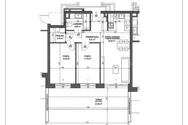 Rzut - Mieszkanie na sprzedaż 3 pokoje o powierzchni 64,65 m² - numer N.A.00.02 w Nobilis