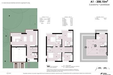 Rzut - Dom na sprzedaż 5 pokoi o powierzchni 208,15 m² - numer A1 w Wiedeńska Residence