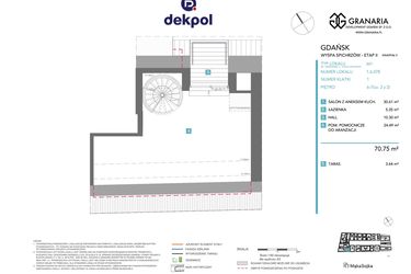 Rzut - Mieszkanie na sprzedaż 1 pokój o powierzchni 70,75 m² - numer 1.6.078 w Granaria