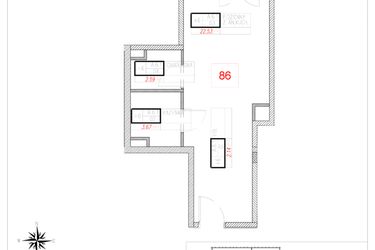 Rzut - Mieszkanie na sprzedaż 1 pokój o powierzchni 30,93 m² - numer A6-1 w Rezydencja Ogród Saski etap I i II