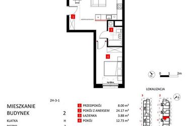 Rzut - Mieszkanie na sprzedaż 2 pokoje o powierzchni 48,78 m² - numer AJ_15/9 w Apartamenty Jeździecka