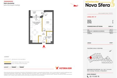 Rzut - Mieszkanie na sprzedaż 2 pokoje o powierzchni 38,02 m² - numer 57 w Miasteczko Nova Sfera 5