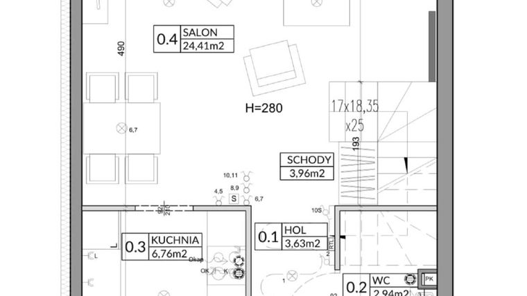 Rzut - Dom na sprzedaż 4 pokoje o powierzchni 83,33 m² - numer 20B w Nova Magdalenka 6