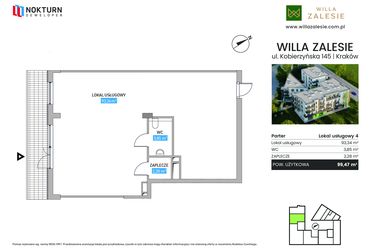 Rzut - Lokal użytkowy na sprzedaż 1 pokój o powierzchni 99,23 m² - numer L4 w Willa Zalesie