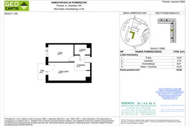 Rzut - Mieszkanie na sprzedaż 2 pokoje o powierzchni 35,94 m² - numer C93 w Jasielska 8C