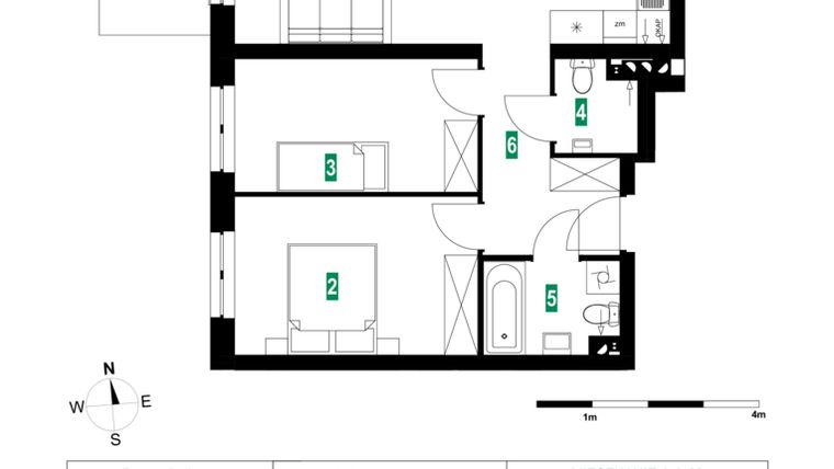 Rzut - Mieszkanie na sprzedaż 3 pokoje o powierzchni 64,12 m² - numer A.A.29 w Park Śliwowa