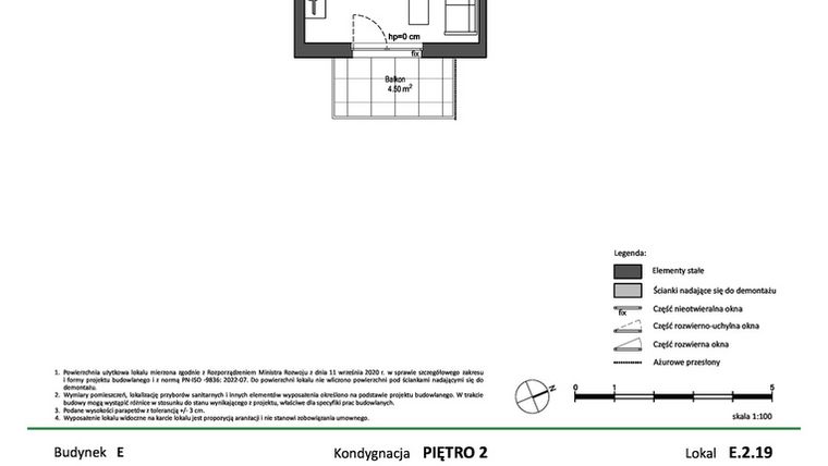 Rzut - Mieszkanie na sprzedaż 1 pokój o powierzchni 25,67 m² - numer E.2.19 w Nowy Świat Ostoja etap II - EFG
