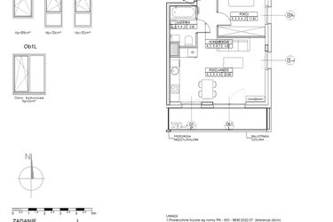 Rzut - Mieszkanie na sprzedaż 2 pokoje o powierzchni 42,97 m² - numer A.3.5.4 w Forma