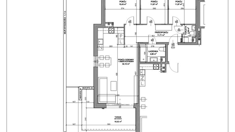 Rzut - Mieszkanie na sprzedaż 4 pokoje o powierzchni 90,34 m² - numer N.C.00.05 w Nobilis