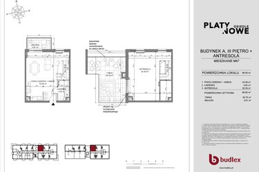 Rzut - Mieszkanie na sprzedaż 1 pokój o powierzchni 38,61 m² - numer A.47 w Osiedle Platynowe