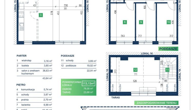 Rzut - Dom na sprzedaż 5 pokoi o powierzchni 113,13 m² - numer 17 w Vista Forest Stabłowice