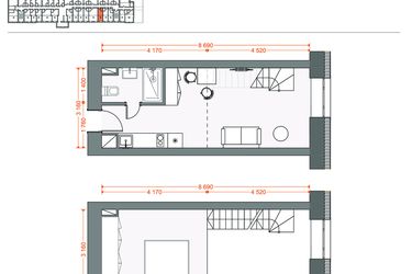 Rzut - Mieszkanie na sprzedaż 2 pokoje o powierzchni 39,64 m² - numer 96 w Legionów 102