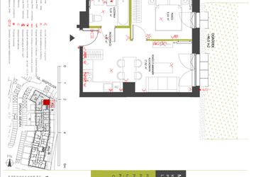 Rzut - Mieszkanie na sprzedaż 2 pokoje o powierzchni 35,31 m² - numer 7 w Na Wspólnej