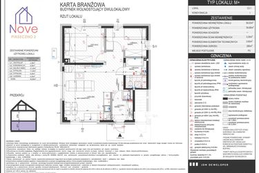Rzut - Dom na sprzedaż 3 pokoje o powierzchni 59 m² - numer C2.1 w Nove Piaseczno 2