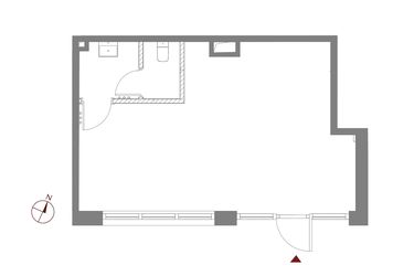 Rzut - Lokal użytkowy na sprzedaż 1 pokój o powierzchni 44,12 m² - numer B.0.U3 w Apartamenty Symfonia