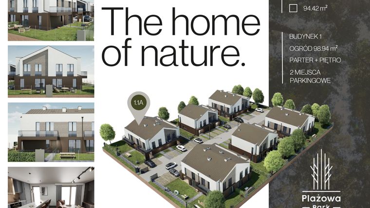 Rzut - Dom na sprzedaż 4 pokoje o powierzchni 94,42 m² - numer 1.1A w Plażowa Park Głowno