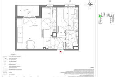 Rzut - Mieszkanie na sprzedaż 2 pokoje o powierzchni 43,52 m² - numer C/034/M w City Vibe