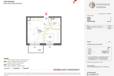 Rzut - Mieszkanie na sprzedaż 2 pokoje o powierzchni 35,04 m² - numer F.146 w Piastova Osada