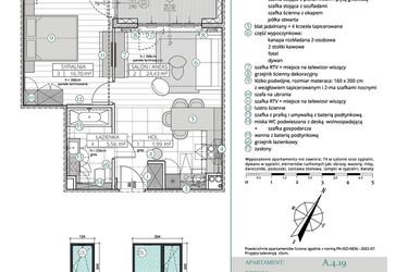 Rzut - Mieszkanie na sprzedaż 2 pokoje o powierzchni 48,68 m² - numer A.4.19 w Remedium