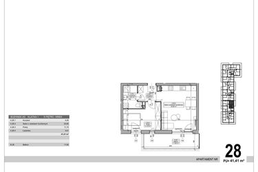 Rzut - Mieszkanie na sprzedaż 2 pokoje o powierzchni 41,41 m² - numer A.9.M.28 w Sobola Biel A9