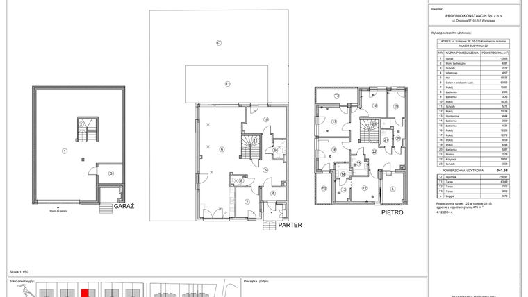 Rzut - Dom na sprzedaż 6 pokoi o powierzchni 341,68 m² - numer 22 w Gaia Park