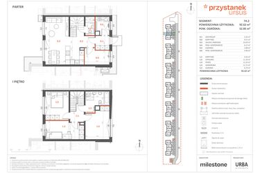 Rzut - Dom na sprzedaż 5 pokoi o powierzchni 92,62 m² - numer 7A.2 w Przystanek Ursus