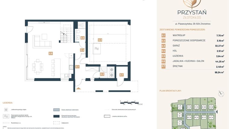 Rzut - Dom na sprzedaż 5 pokoi o powierzchni 190,06 m² - numer J1 w Przystań Złotokłos