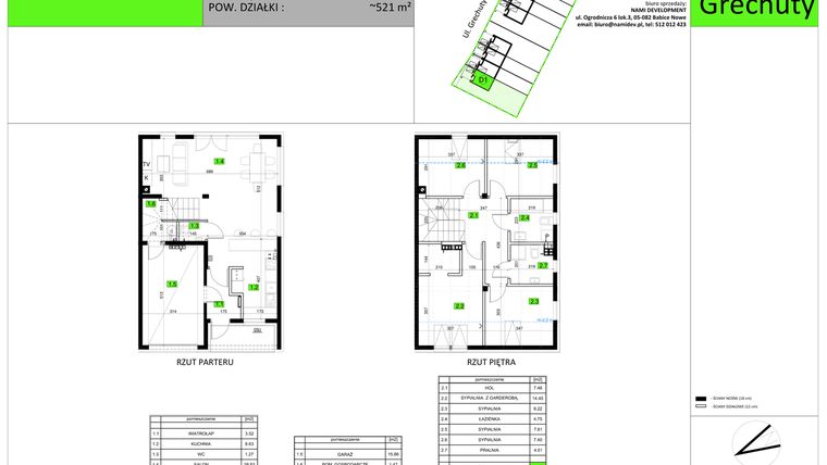 Rzut - Dom na sprzedaż 5 pokoi o powierzchni 114,19 m² - numer D1 w Osiedle Grechuty