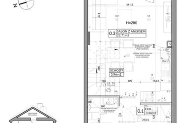 Rzut - Dom na sprzedaż 3 pokoje o powierzchni 65,83 m² - numer 13B w Nova Magdalenka 7