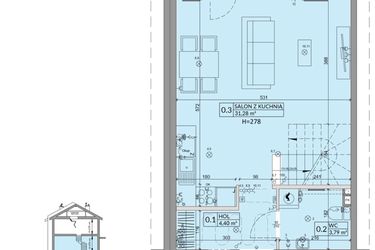Rzut - Dom na sprzedaż 4 pokoje o powierzchni 77,99 m² - numer 22A w Osiedle Słoneczne etap III