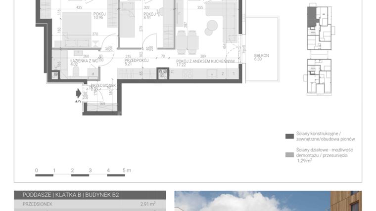 Rzut - Mieszkanie na sprzedaż 3 pokoje o powierzchni 48,73 m² - numer M-39 w Forma Augustów