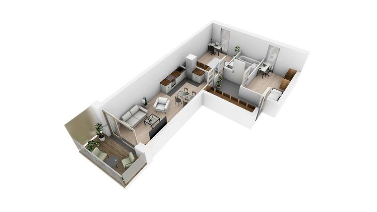 Rzut - Mieszkanie na sprzedaż 3 pokoje o powierzchni 58,84 m² - numer N4.38 w Osiedle Narcyzowe