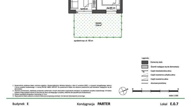 Rzut - Mieszkanie na sprzedaż 2 pokoje o powierzchni 31,91 m² - numer E.0.7 w Nowy Świat Ostoja etap II - EFG