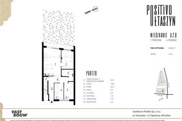 Rzut - Mieszkanie na sprzedaż 4 pokoje o powierzchni 84,56 m² - numer A.2.0 w Positivo Ołtaszyn