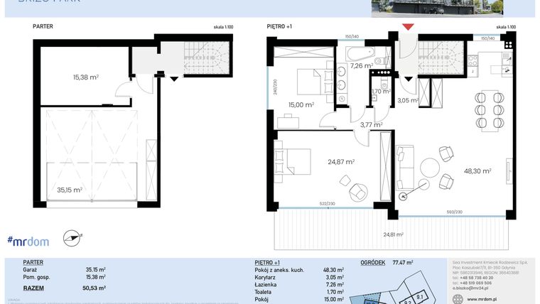 Rzut - Mieszkanie na sprzedaż 3 pokoje o powierzchni 154,48 m² - numer 10.2.1 w Brizo Park