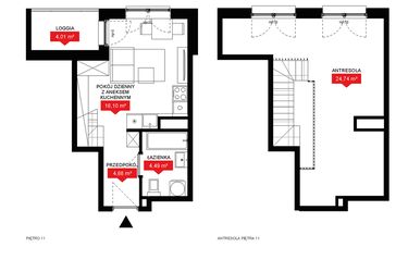 Rzut - Mieszkanie na sprzedaż 1 pokój o powierzchni 49,79 m² - numer A1 138 w 29L