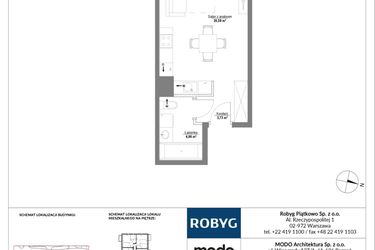 Rzut - Mieszkanie na sprzedaż 1 pokój o powierzchni 29,27 m² - numer E.2M16 w Początek Piątkowo bud. E