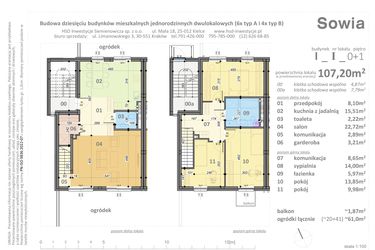 Rzut - Mieszkanie na sprzedaż 5 pokoi o powierzchni 107,2 m² - numer I1 w Sowia