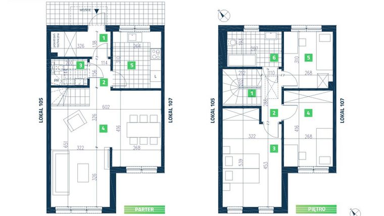 Rzut - Dom na sprzedaż 4 pokoje o powierzchni 94,46 m² - numer 106 w SK Park - etap III