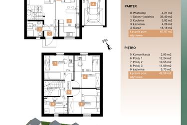 Rzut - Dom na sprzedaż 4 pokoje o powierzchni 110,53 m² - numer 5 w Nova Karolina