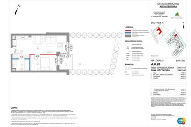 Rzut - Mieszkanie na sprzedaż 2 pokoje o powierzchni 39,02 m² - numer A.0.20 w My Forest