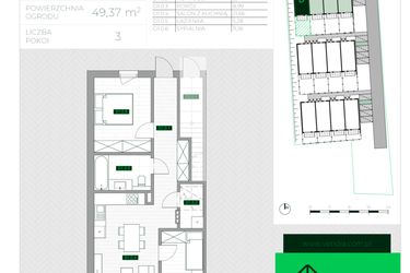 Rzut - Mieszkanie na sprzedaż 3 pokoje o powierzchni 57,5 m² - numer D1 w Zielona Krzyszkowicka