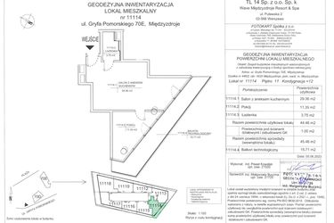 Rzut - Mieszkanie na sprzedaż 3 pokoje o powierzchni 67,11 m² - numer E.11.120 w Wave Międzyzdroje Resort & Spa