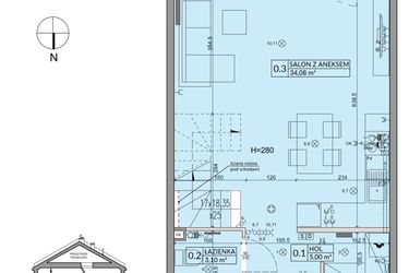 Rzut - Dom na sprzedaż 4 pokoje o powierzchni 85,17 m² - numer 180A w Arkady Walendów etap 5